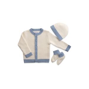 Rachel Riley Girls  3Pc New Baby Knit Giftset, Blue